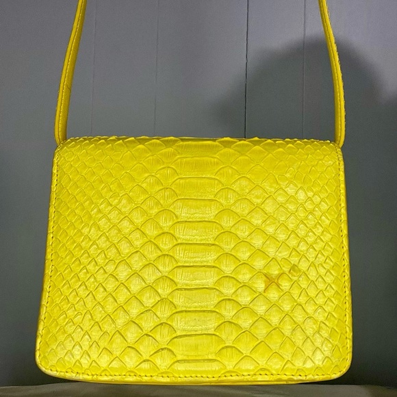 Celine Classic Box Bag Yellow Python Crossbody - Picture 3 of 16